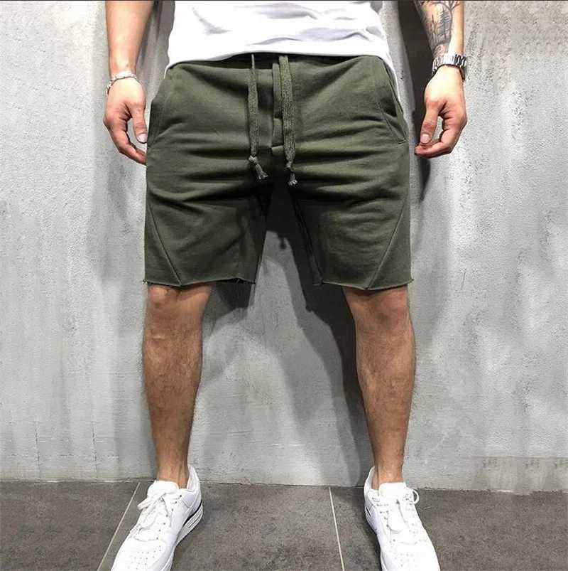 Mens Shorts Wild Style Solid Color Ripped Short Pants Jogger Workout Shorts Men W241226