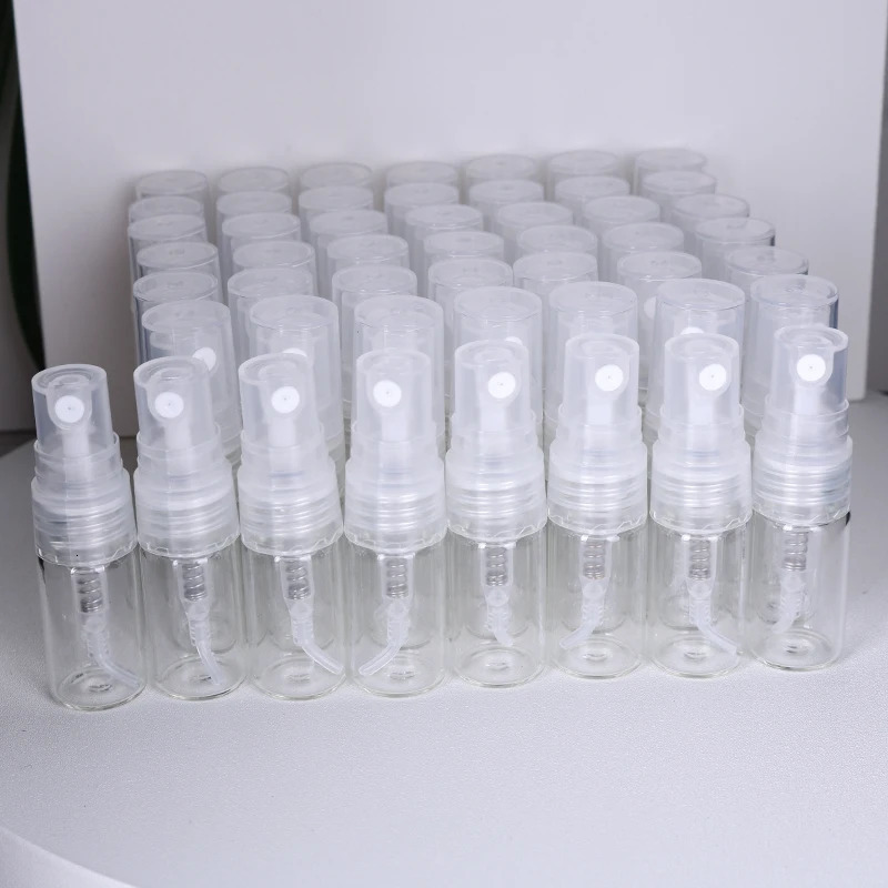 50/piece 2ml transparent glass perfume bottle disposable trial bottle mini travel portable cologne perfume bottle 241225
