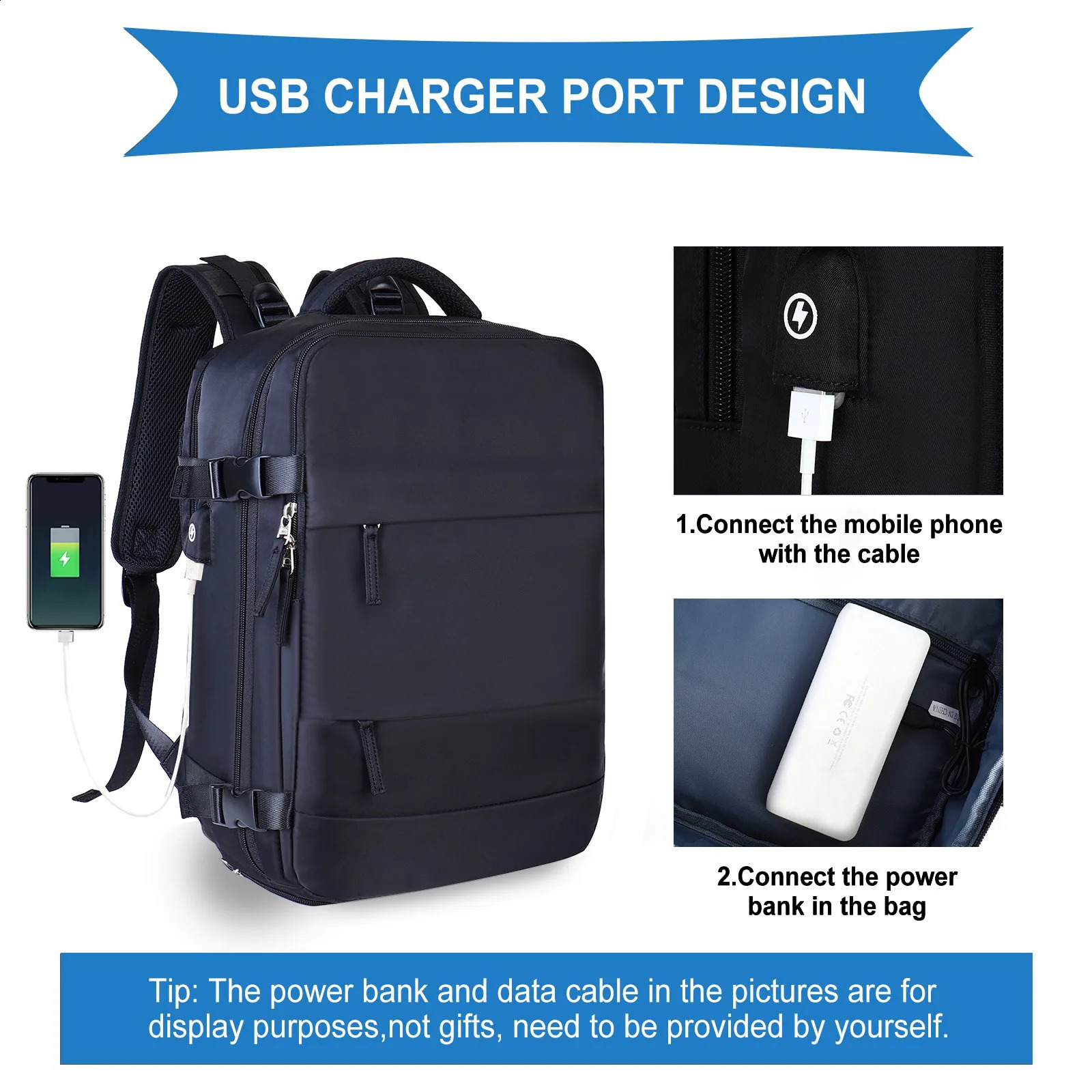 Travel Backpack Cabin Plane Large Capacity Waterproof Wet And Dry Partition Suitcase Laptop Backpack For Women With USB 241226