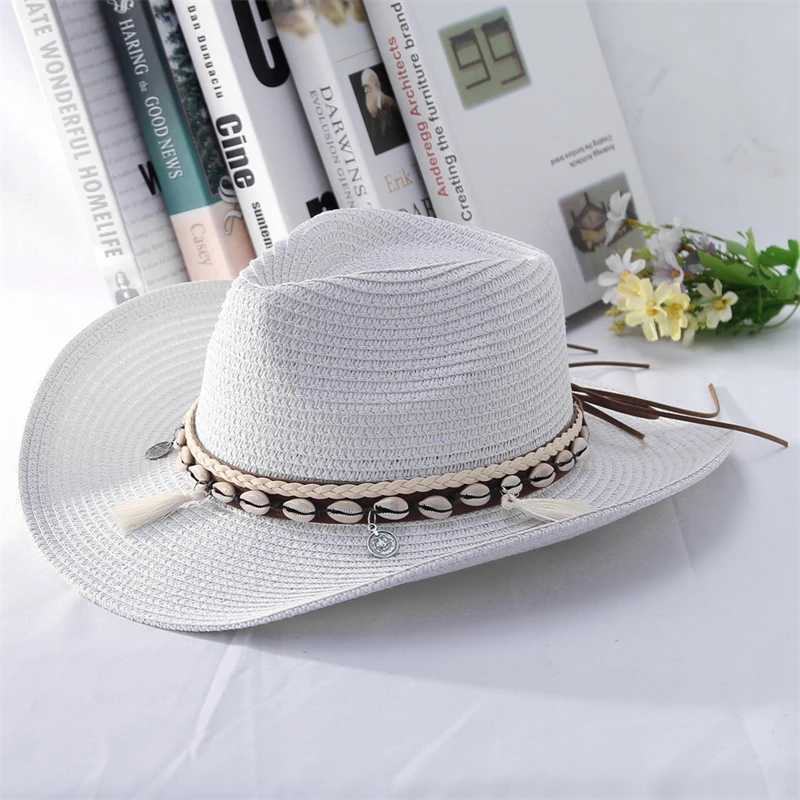 Western style mens denim hat outdoor summer Str hat womens wide Brim sun denim hat W241225