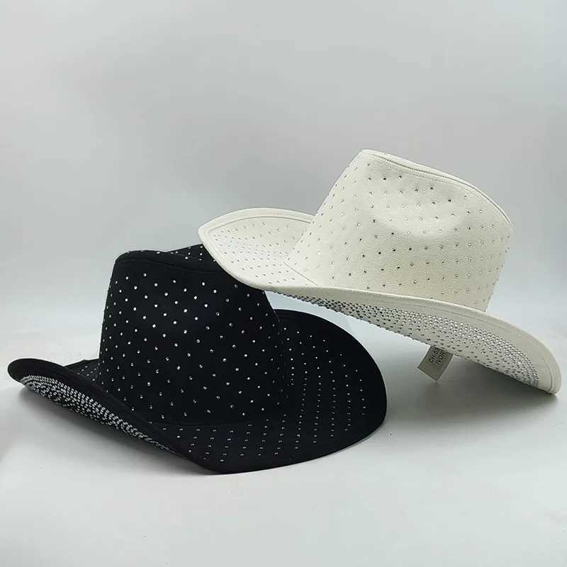 Studied Rhinestone Cowboy Hat Womens Canvas Cowboy Hat Neutral Black Cowboy Hat Party Hat W241225