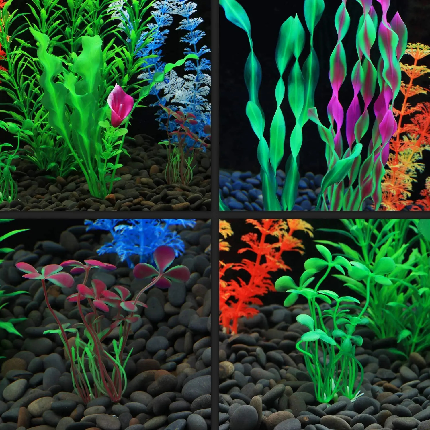 10PCS Artificial Aquarium Plants Set Underwater Plants For Aquarium Fish Tank Decoration Colorful Water Grass Aquatic Plant 241225
