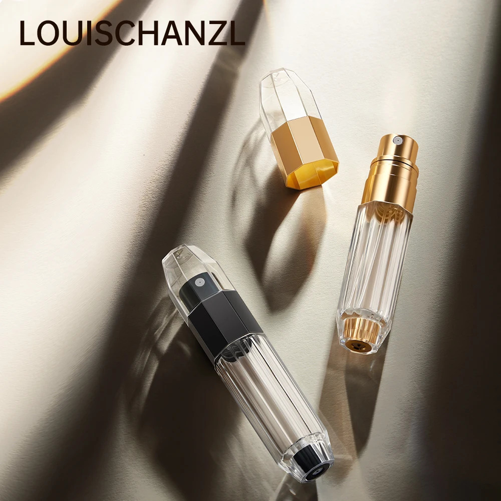 Louischanzl refillable perfume bottle Octagonal transparent travel perfume bottles portable sprayer Empty bottle 5ml mini bottle 241225