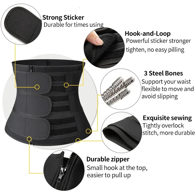 Men Waist Trainer Trimmer Belt for Weight Loss Neoprene Body Shaper Sauna Workout Sweat Belly Belt with Double Straps Shapewear 241225