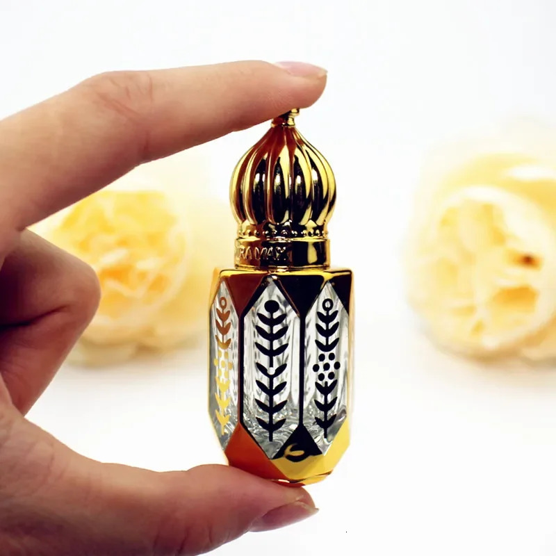 20pcs/lot 6ml Gold Glass Perfume Bottle Roll On Bottles Thick Glass Essential Oil Vials with Roller Ball Refillable 241225