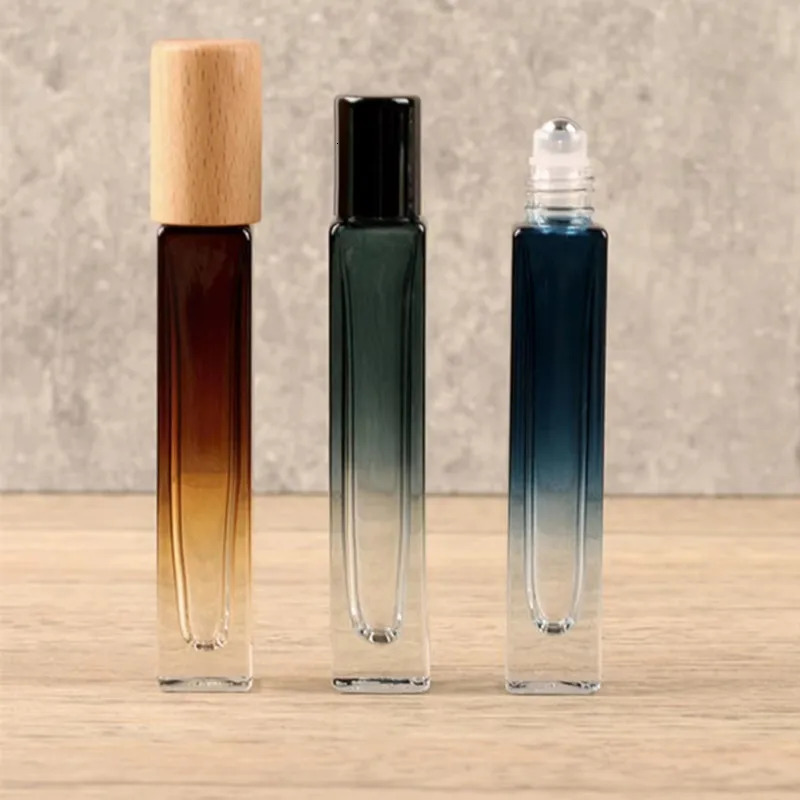 10ml Thick Glass Perfume Spray Bottle Sprayer Atomizer Travel Refillable Square Roll on Bottles Empty Essential oil bottle 241225