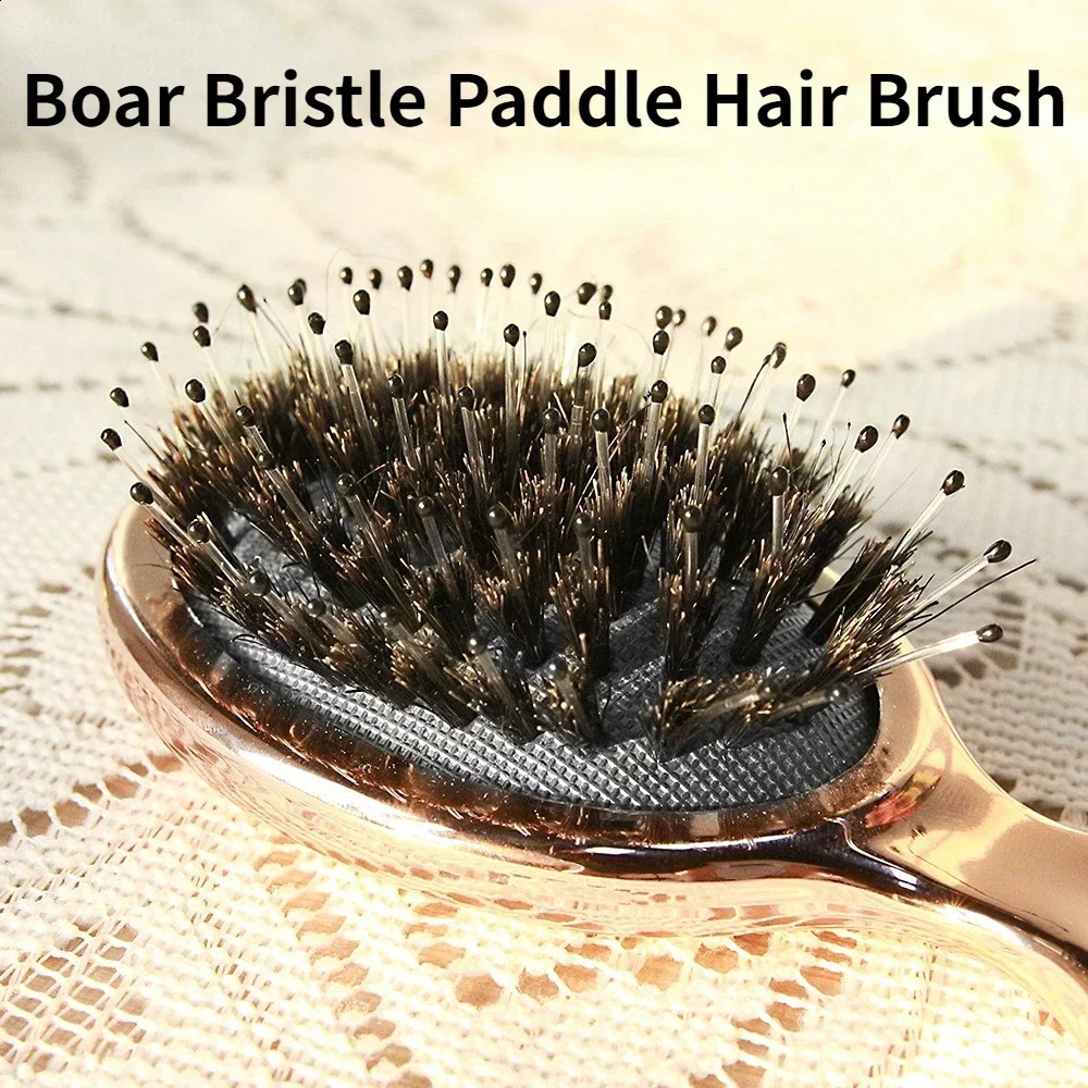 Anti Static Hair Comb Girl Mini Hair Brush Gold and Silver Color Oval Comb Woman Hairdressing Massage Comb Brush Hair 241225