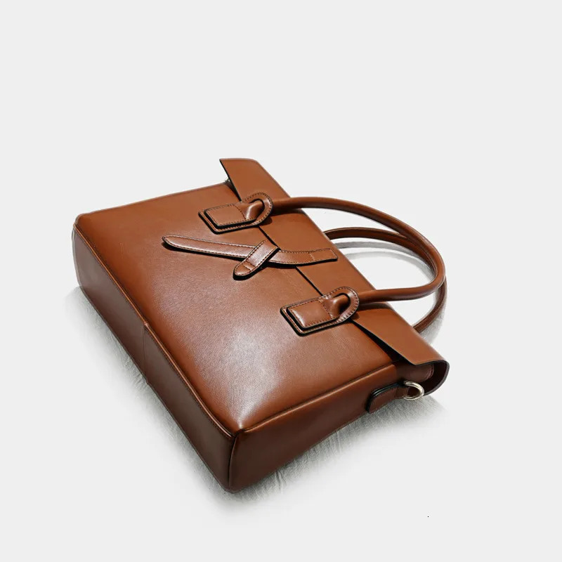 Business Womens Briefcase Bag Woman Genuine Leather Laptop Handbag Work Office Ladies Crossbody Bags For Women Handbags 241225