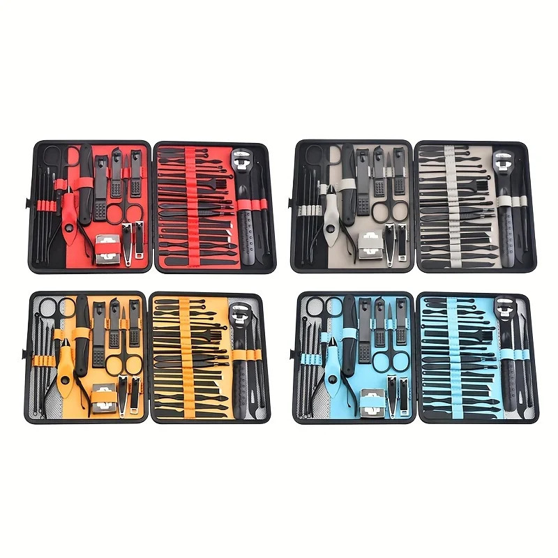36 pcs Professional Manicure Set Pedicure Grooming Kit Includes Scissors Nail Files and Travel Case Perfect for At-Home 241225