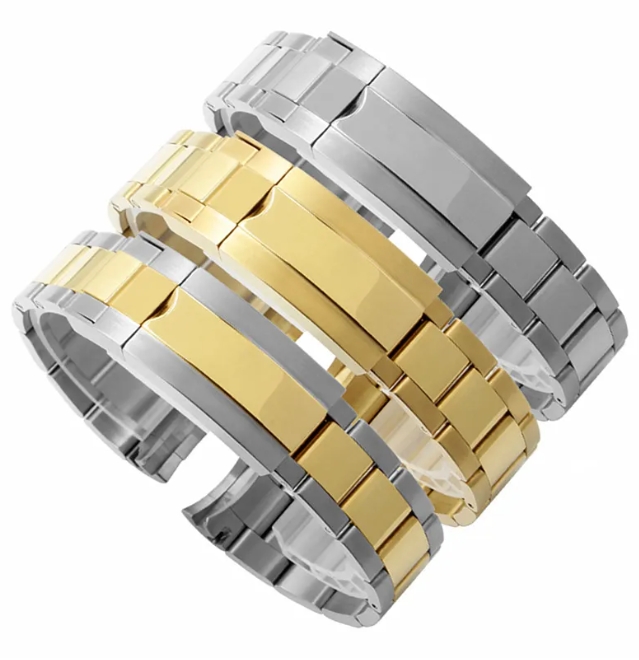 Watch Bands High Quality Designer Bracelet With Logo On Clasp 20mm 21mm Stainless Steel Curved End Watchband For Desinger Watch