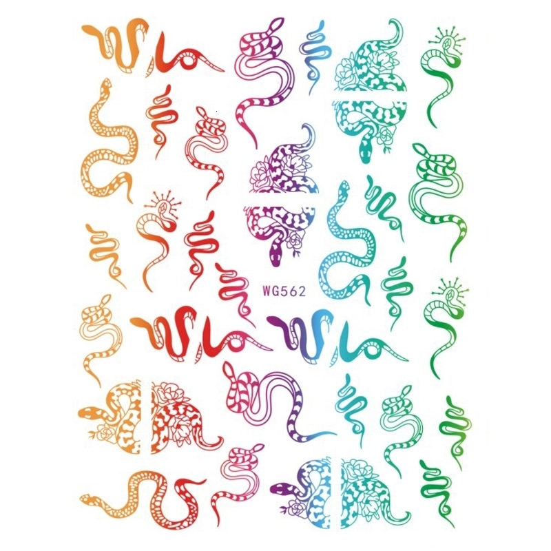 10PCS/Package Rainbow Golden Snake Dragon Nail Art Sticker DIY Bronzing 3D Love Nail Art Applique Nail Supplies 241225