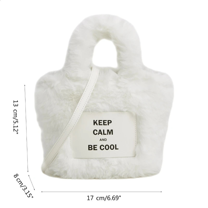 Winter Plush Handbag Fashion Soft Cross Body Bag Womens Mini Mobile Wallet and Versatile Shoulder Bag 241223