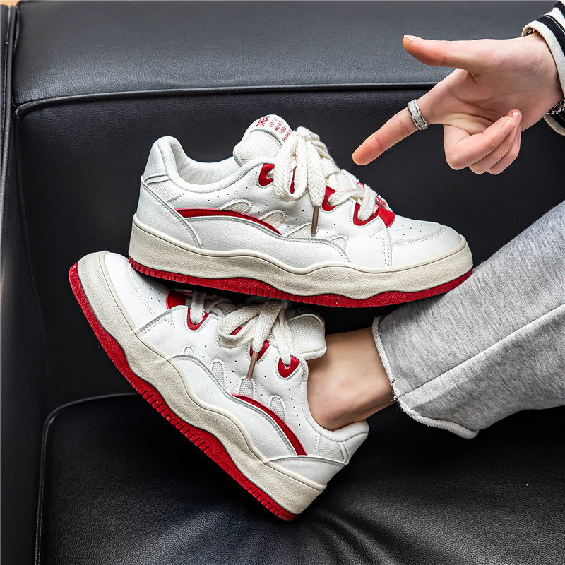 Popular Men Casual Fashion Bread Shoes Thick Sole Trendy Versatile Triple Beige Red Blue fashion