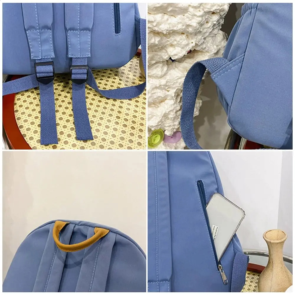 Solid Color Backpack Student School Bag Japan and South Korea Teenage Girls Simple Large-capacity Backpack Rucksack Bags 241226