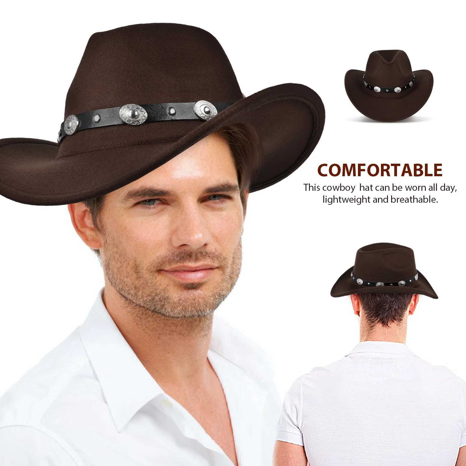 Cowboy Hat Cowboy Girls Clothing Wide Brim Mens Hat Outdoor Dr Up Polyester (Polyester Fiber) Felt Mens Top W241225