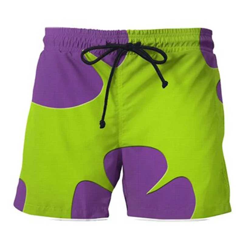 2024 Summer Fashion Mens Swimsuit Shorts Printed Beach Wear Mens Breathable Sports Shorts Drawstring Luggage Quick drying Shorts W241226