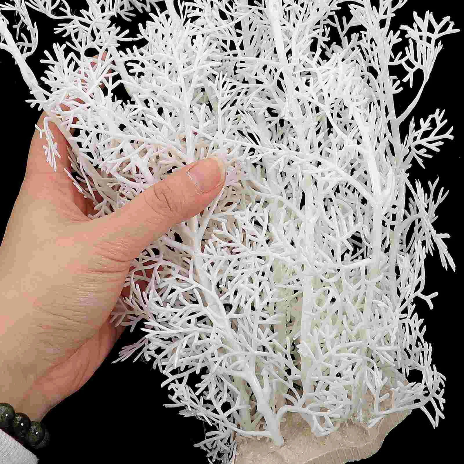2 Pcs Plastic Fish Tank Aquarium Plants Aquatic Silk White Betta Large Decorations 241225