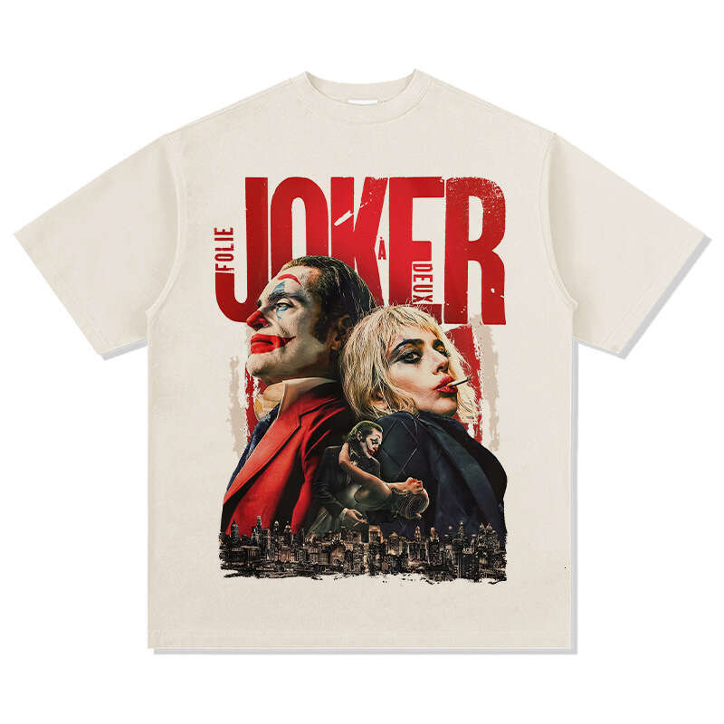 American Joker JOKER printed short sleeved T-shirt, loose and versatile, pure cotton round neck hooded sweatshirt