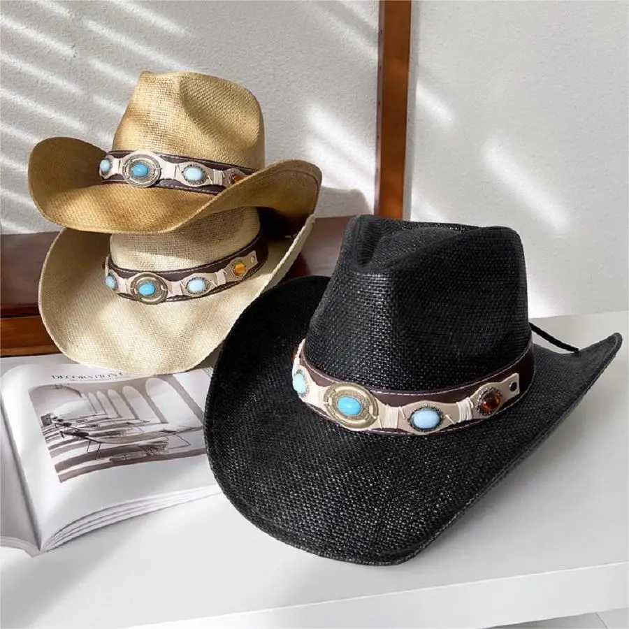 Retro outdoor mountain cowboy hat mens and womens accessories Western horse back riding sun protection str hat s W241225