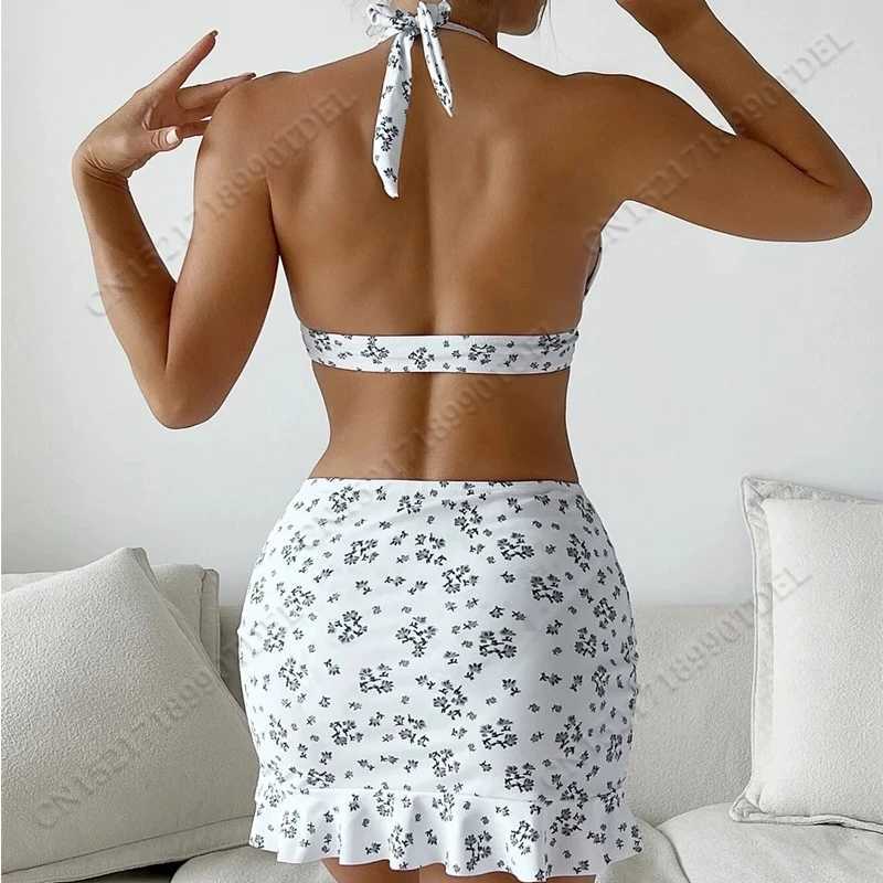 Sexy low cut bikini set+pleated leather jacket top womens 3-piece swimsuit sling Monokini backless swimsuitW241225