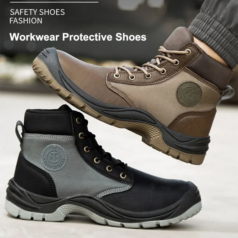 Safety Shoes Anti-smash Anti-puncture Anti-slip Work Shoes Wear-resistant Anti-static Labor Protection Shoes Lightweight for Men 241226