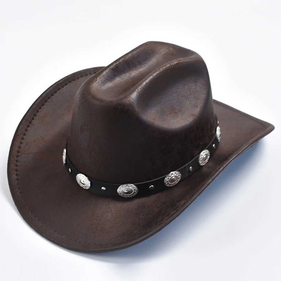 Neutral artificial leather western cowboy hat retro gentleman cowboy girl jazz hat Sombrero Hombre W241225