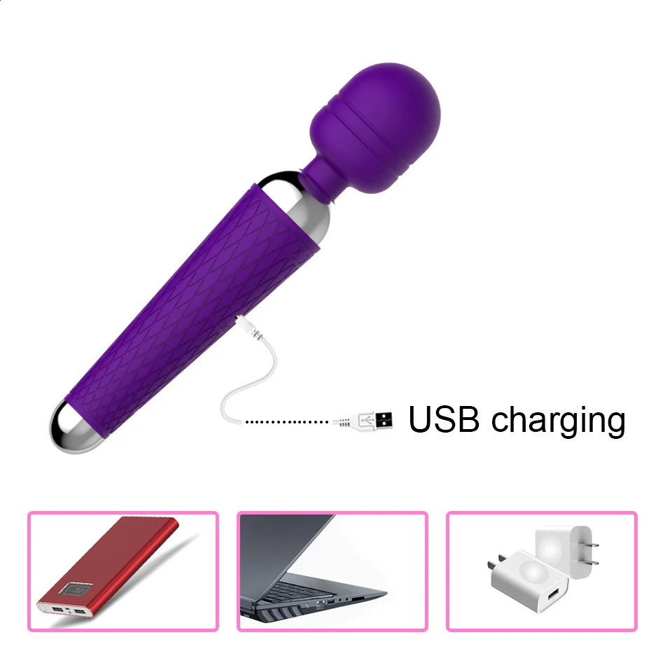 20 Speeds Powerful AV Magic Wand Vibrator Clitoris G Spot Stimulator Sex Toys for Women Personal Body Massager Adult Product 241226