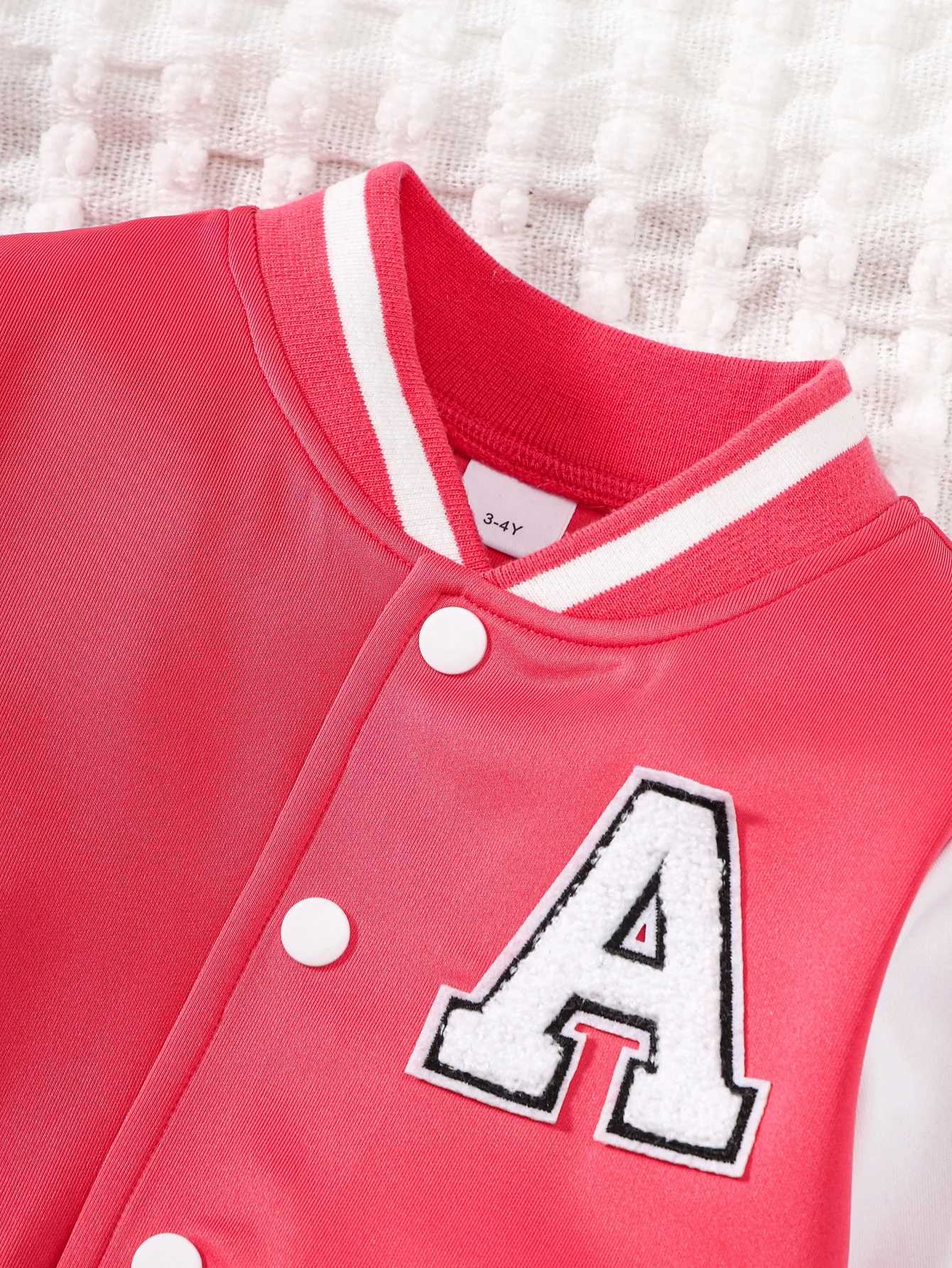 Clothing Sets 2PCS Children Girls Clothes Set Baseball Long Sleeved Overcoat+Short Skirt Fashion Western Style Design Suit Kids Girl 1-8 YearsY241225Q