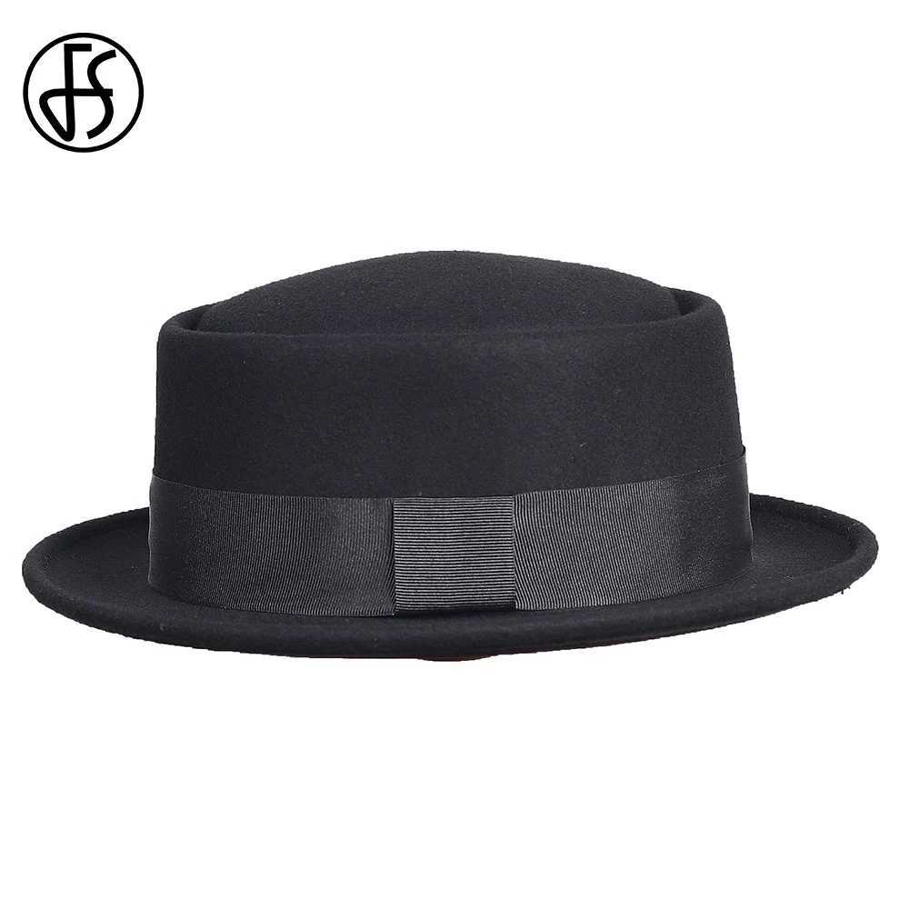 F. S small hat church Panama mafia C gentleman black jazz men winter wedding wool felt Fedora W241225