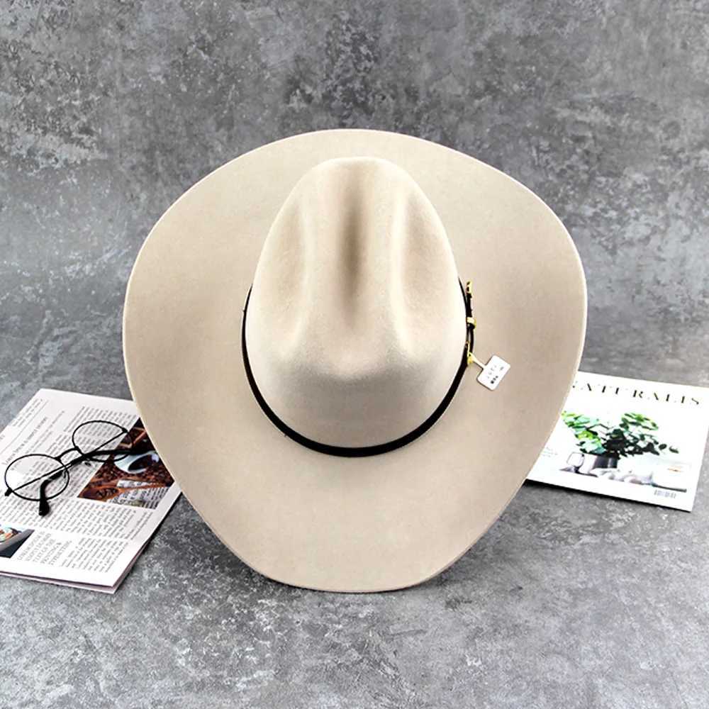 LiHua High Quty Wholesale 9CM Brim Classic Cowboy Hat Western Cowboy Hat with Different Belts W241225