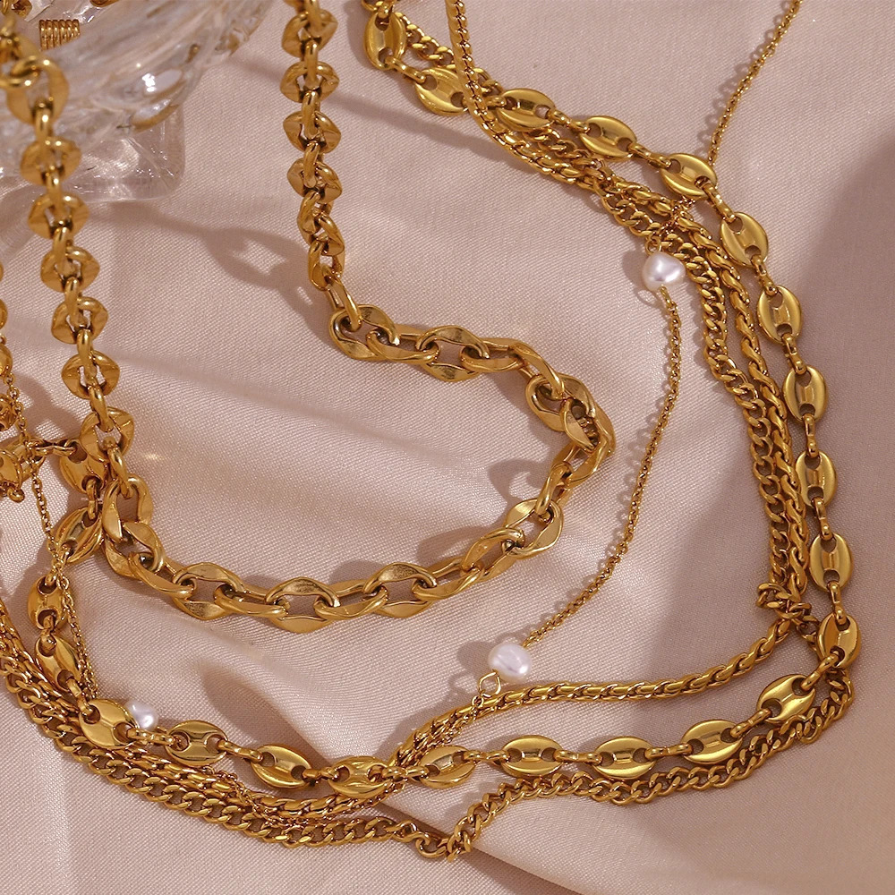 Waterproof Hypoallergenic Stainless Steel Gold Plated Link Chain Freshwater Pearl Chain Sunglasses Chain For Woman Accessories 241226