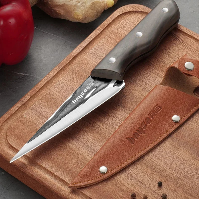 Stainless steel kitchen chef knife sharp meat cutting knife hand forged chef knife butcher slicing and slaughtering knife 241225