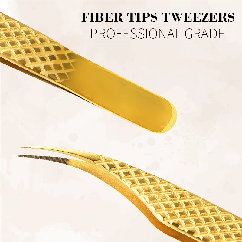 1PCS 3-4 Fiber Tip Eyelash Extension Tweezer Volume Isolation Precise Lash Tweezers Nano Technology Eyebrow Tweezers Makeup 241223