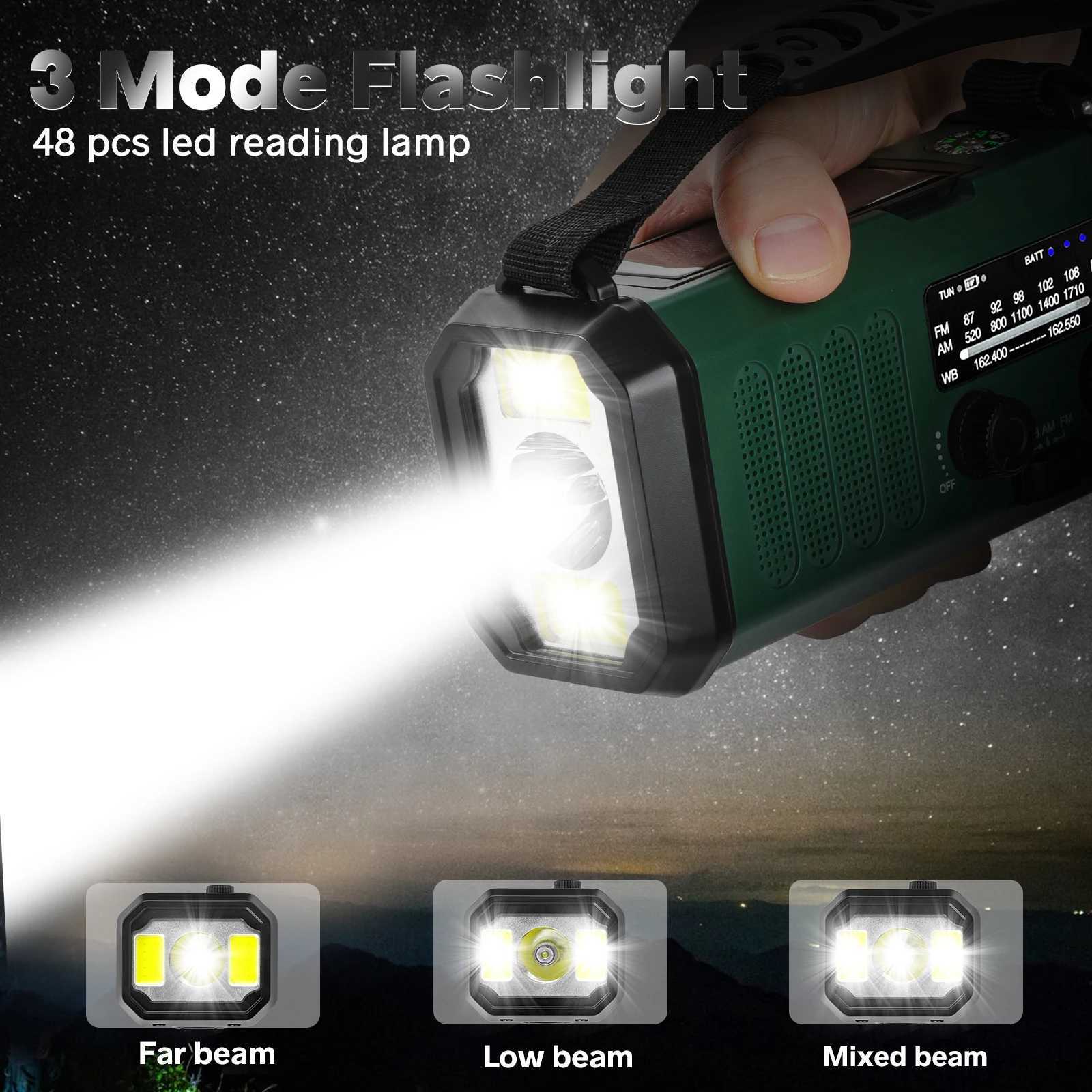 Woopker Ra E30 10000mAh FM Emergency Ra Solar Hand Crank Generator AM/FM/NOAA LED Portable Ra SOS Al Power Bank Z241224