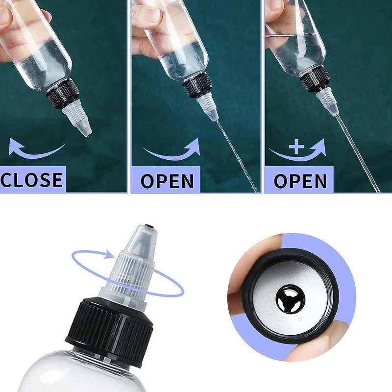 30PCS 30ml/60ml/100ml/120ml Plastic Refillable Bottle PET Oil Liquid Dropper Bottles Twist Top Cap Tattoo Pigment Ink Containers 241225