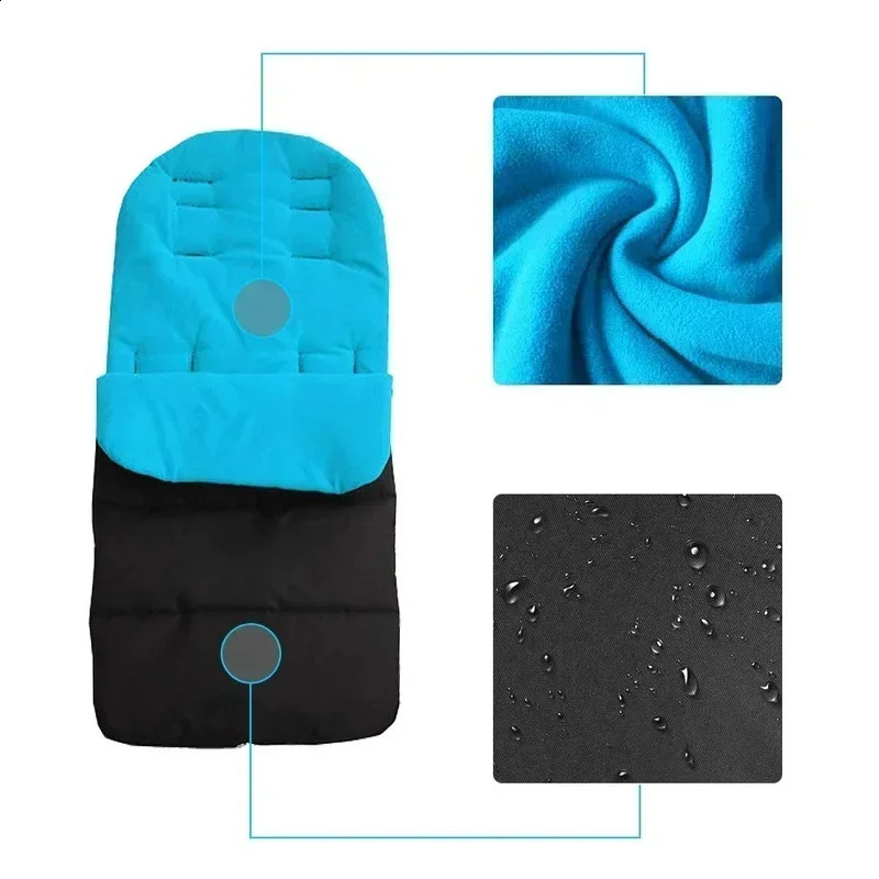 Winter Baby Stroller Sleeping Bag Universal Zipper Footmuff Warm Sleep Sack Seat Cushion Windproof Accessories 241225