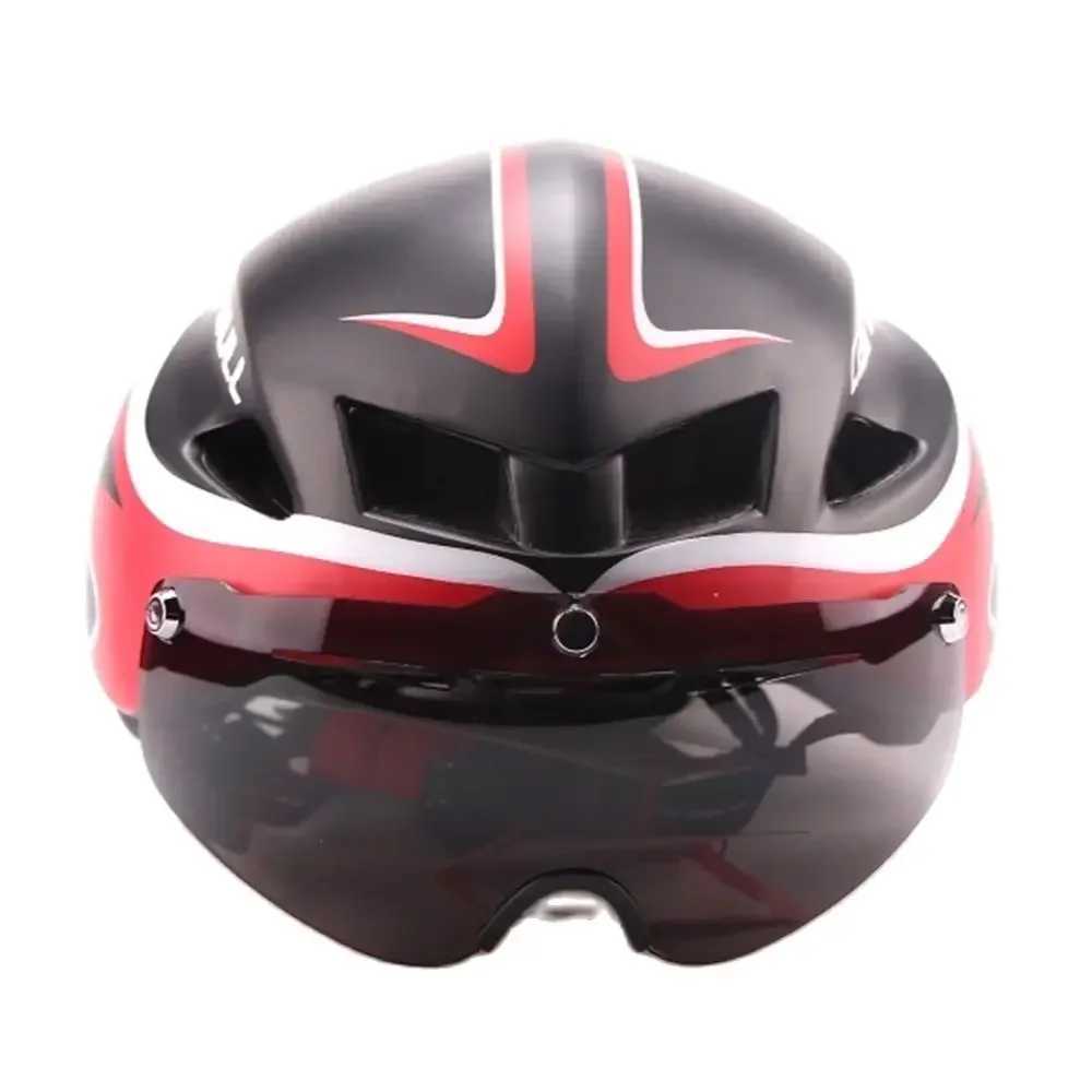 NEW 3 lens 290g Aero TT Road Bicycle Helmet Goggles Racing Cycling Bike Sports Safety TT Helmet in-mold Road Bike Cycling GoggleXJ241226