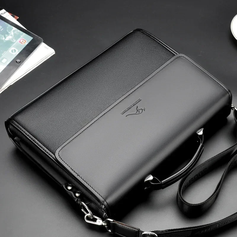 Mens Tote Bag Pu Leather Briefcase Handbags for Men Large Man Laptop Bags Business Male Shoulder Crossbody Bag 241225