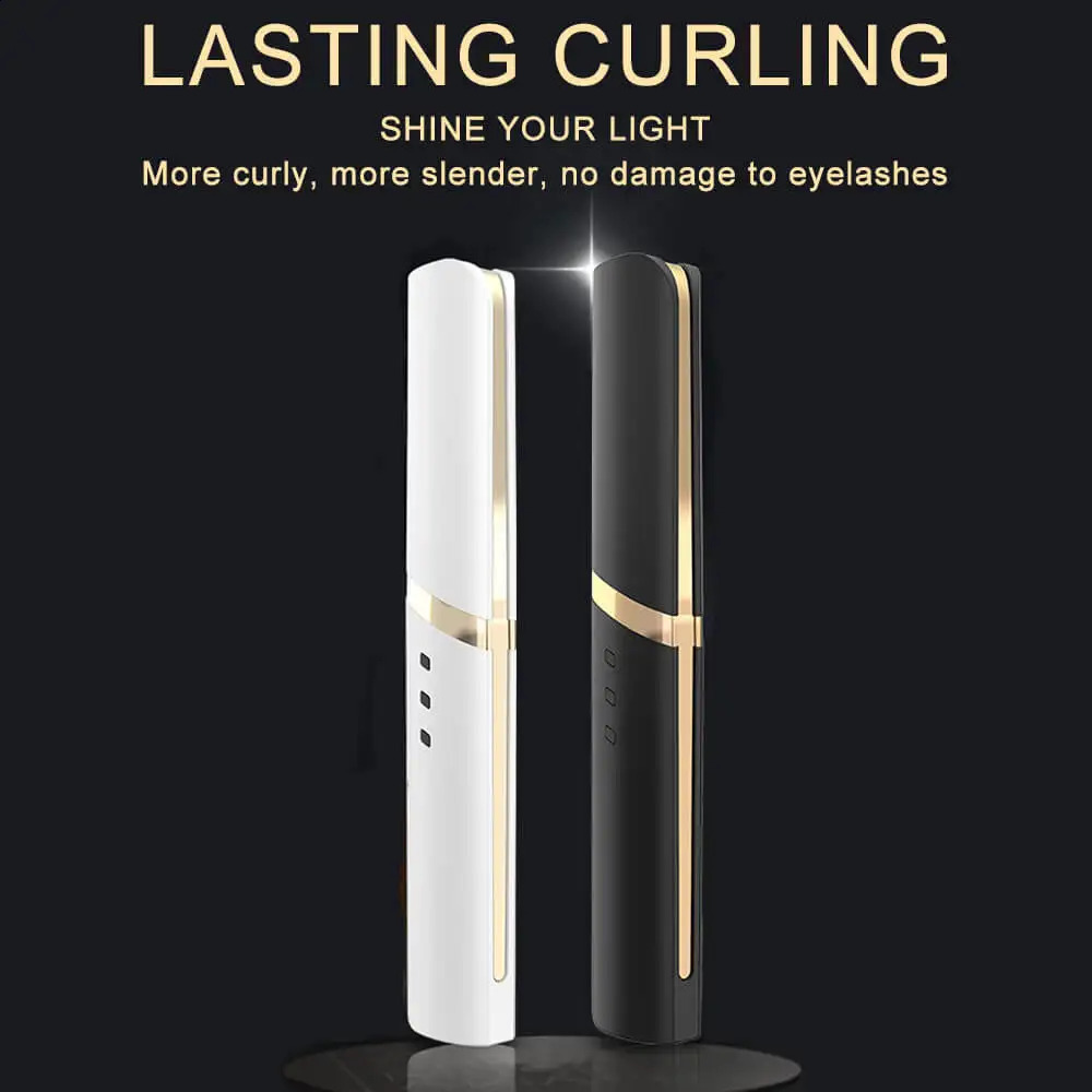 Portable Eyelash Curler Pen USB Rechargeable Natural Electric Heating Lashes Curling Device Makeup Beauty Styling Tools 241226