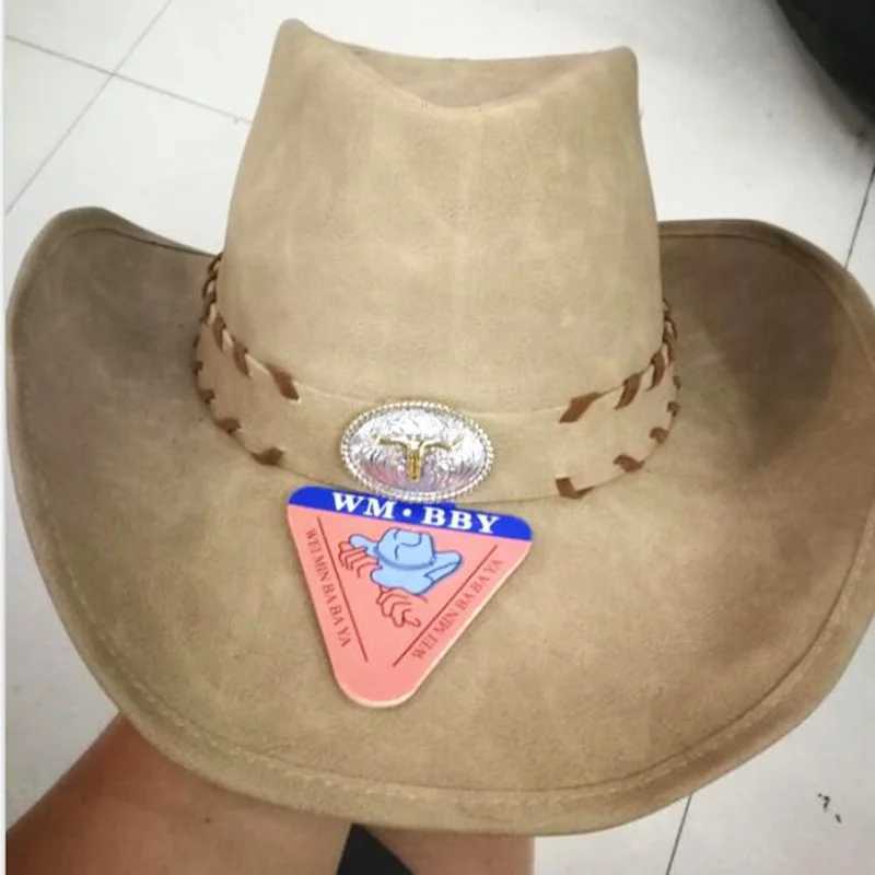 New Cowboy Hat Womens Western Cowboy C for Dad Gentleman La Real Leather Sombrero Hombre Jazz C W241225
