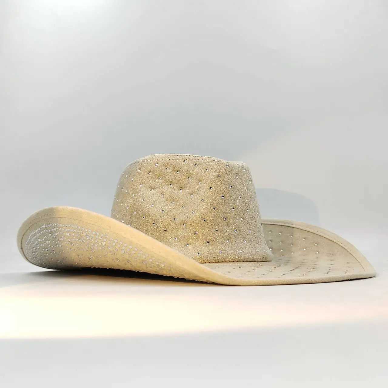 Rose red double-sided rhinestone cowboy hat black and white jazz hat western cowboy hat party stage hat W241225
