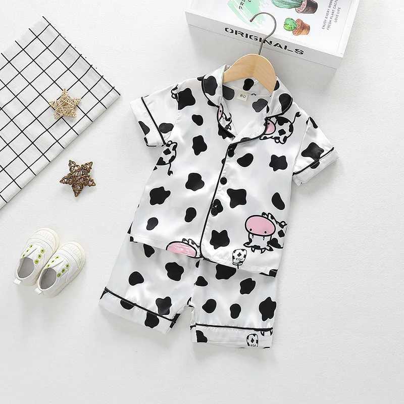 Clothing Sets New Baby Boys Clothes Suit Summer Children Girls Sleepwear Shirt Shorts 2Pcs/Sets Kids Pajamas Toddler Fashion Cartoon CostumeY241225L8Z