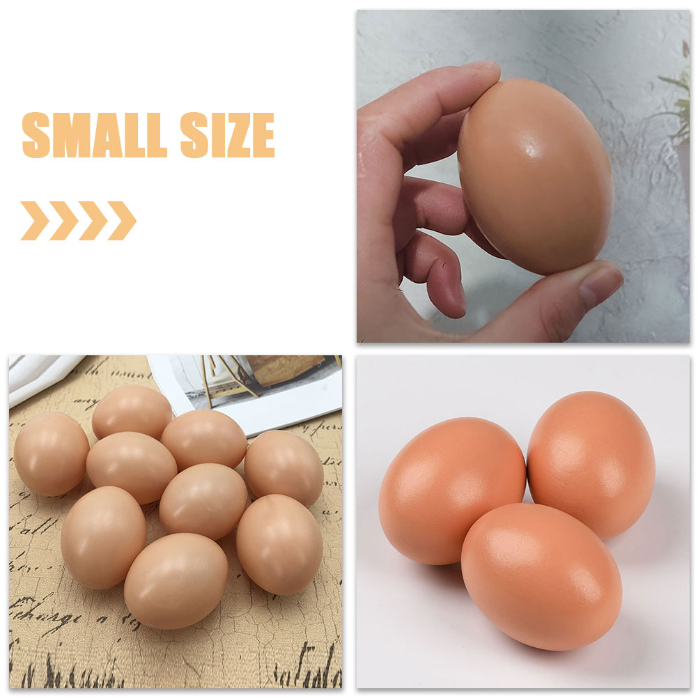 5 Pcs Egg Imitation Fake Eggs Vivid Chicken Coop Toy Wooden Decors Supplies Blank Pretend Child