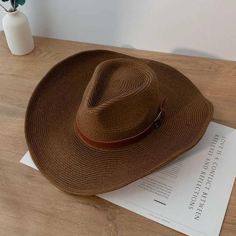 Summer Big Edge Wild Sun C Mens and Womens Outdoor Cowboy Sunscreen Str C Folding Curly Hat Beach Fishing Leisure Hat W241225