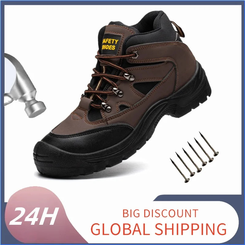Anti-stab Mens Anti-smash Work Shoes Men Work Boots Safety Sneakers Men Safety Boots Work Safety Shoes With Steel Toe Shoes 241226