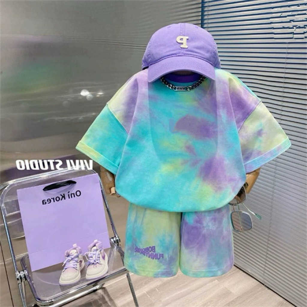 Clothing Sets Summer Baby Boy Clothes Set Children Girls Short Sleeve Tie Dye T-shirts and Shorts 2 Pieces Suit Kid Top Bottom TracksuitY2412252J7X
