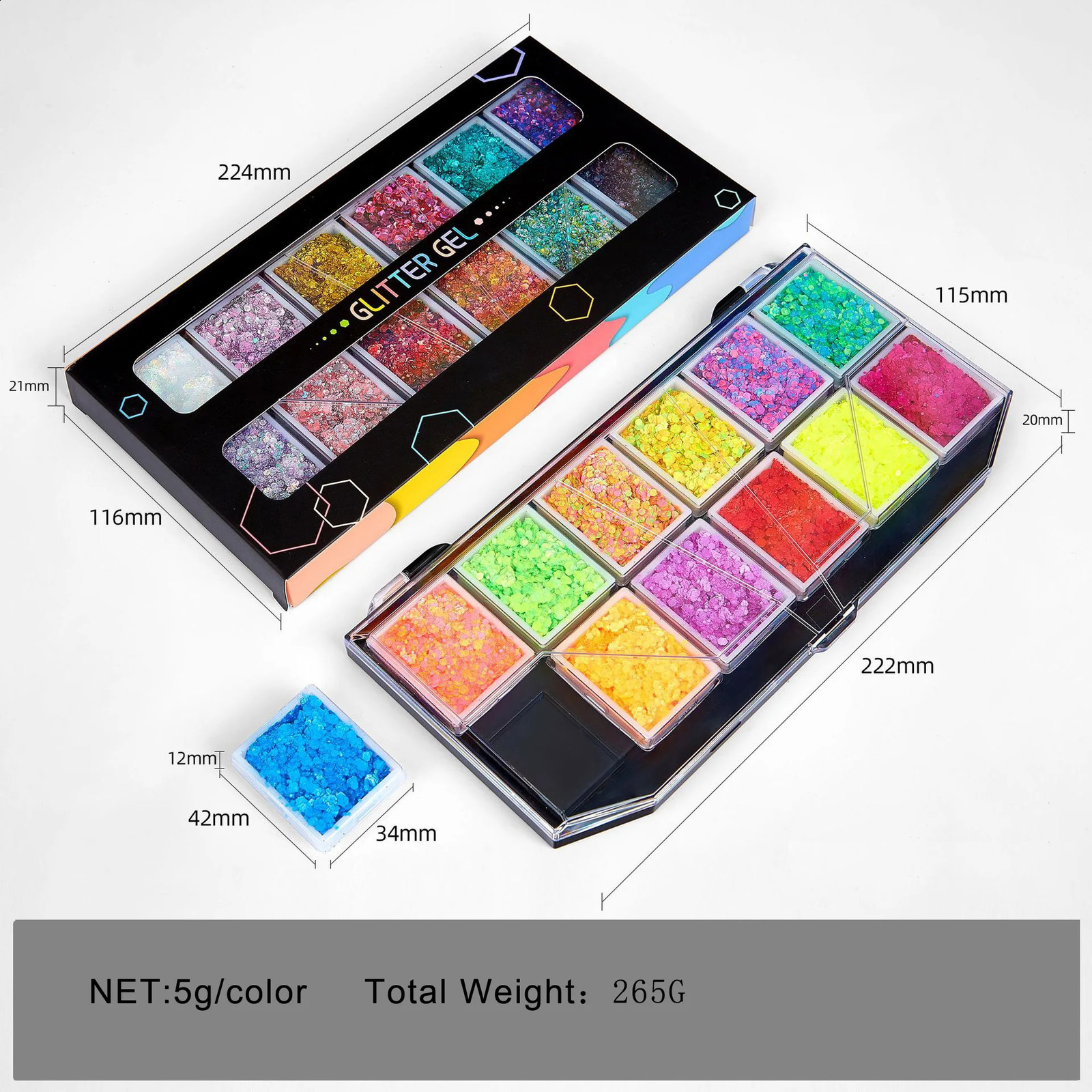 Christmas Sequins Decorative Body Cream Luminous Holographic Multicolor UV Chunky Glitter Gel Paste Palette 241226