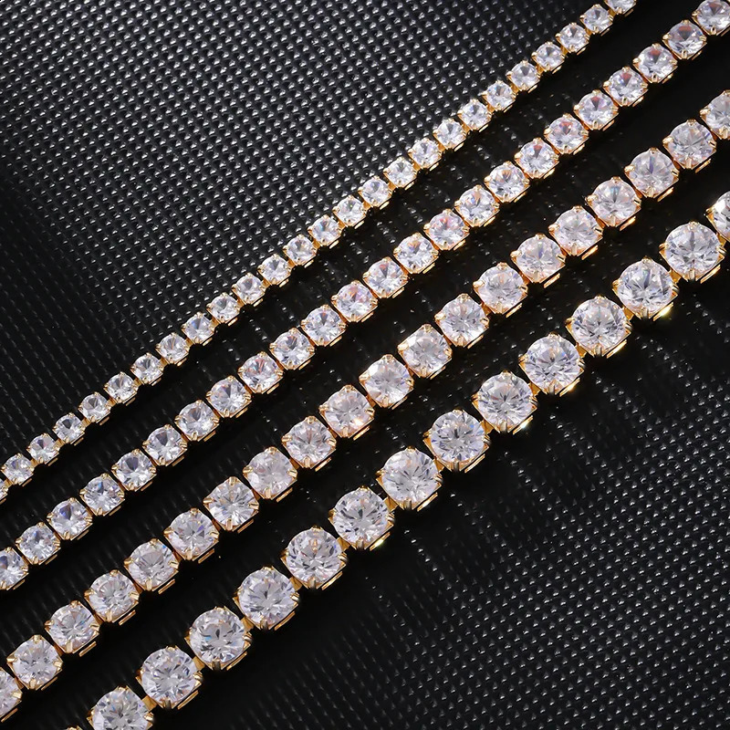 14K Gold Trendy Lab Diamond Necklace Party Wedding Chocker Necklaces for Women Men Hiphop Jewelry Gift 241226