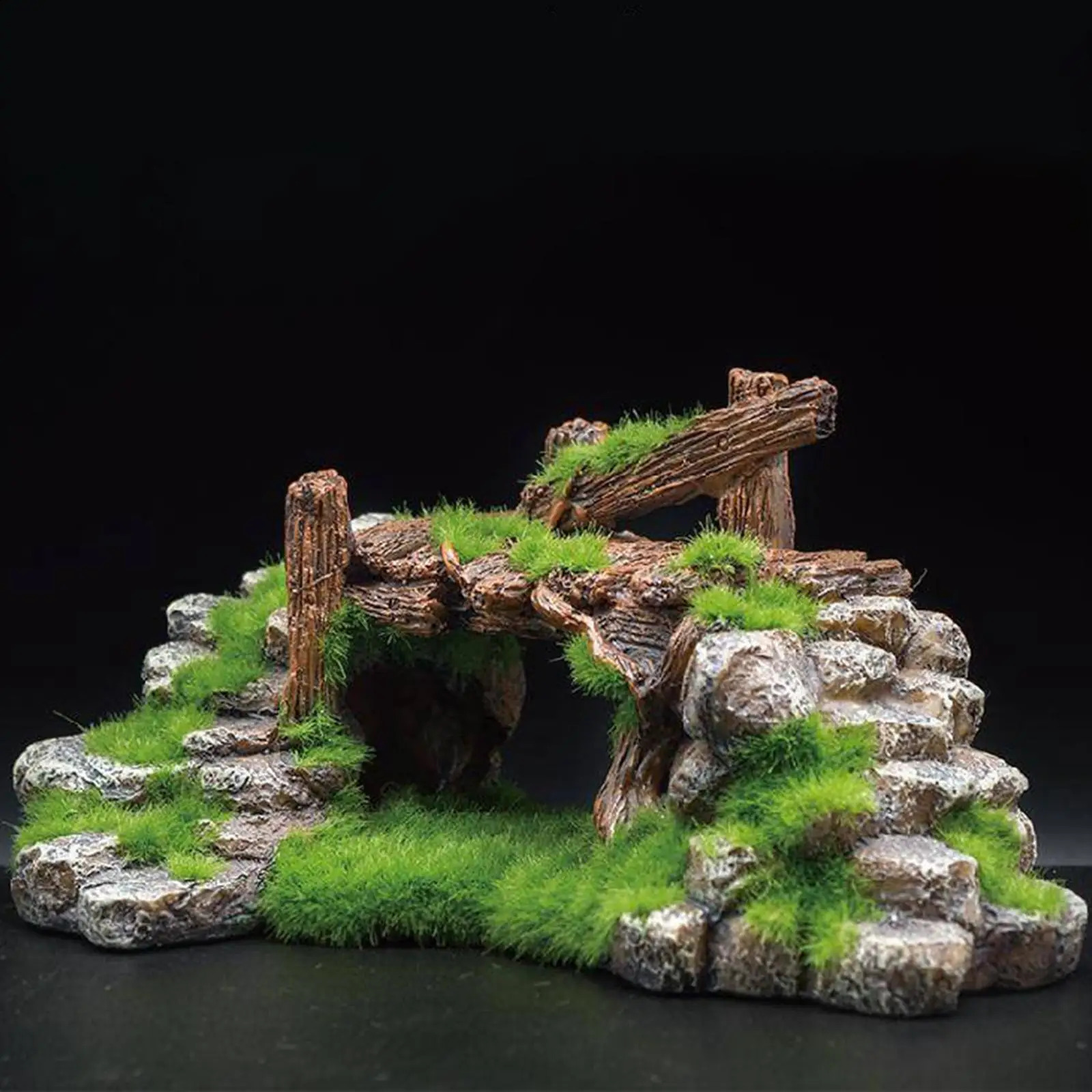 Aquarium Rockery Hideaway Aquatic Caves Multifunctional Bridge Ornament Fish Tank Decoration for Table Desktop Decorative 241225