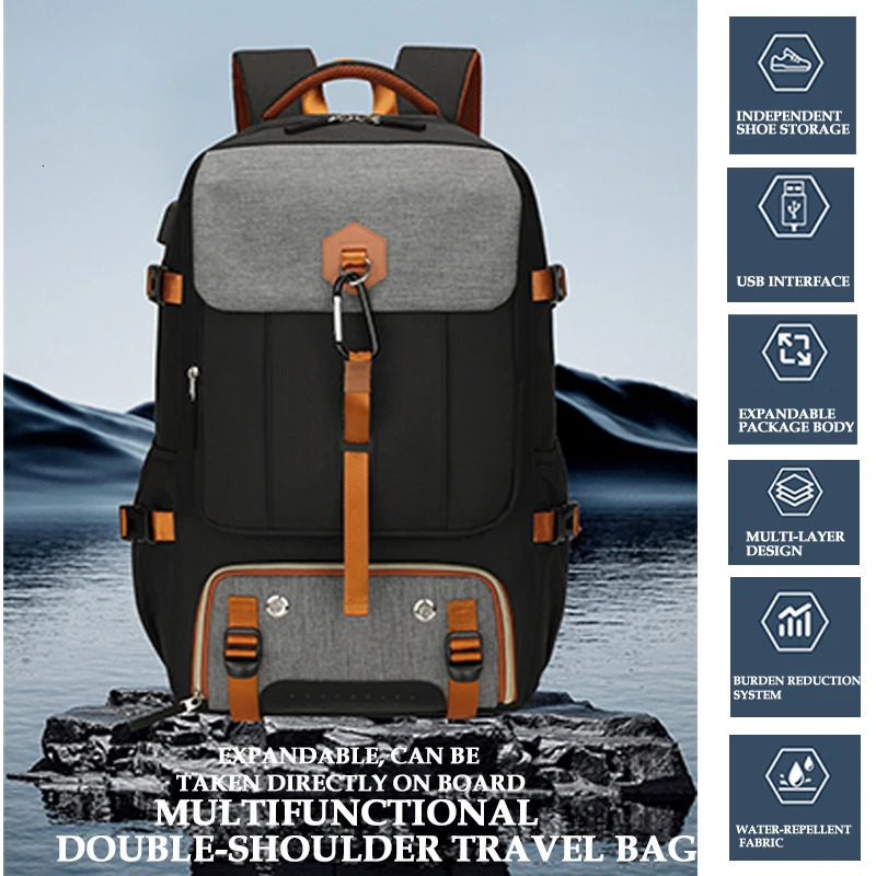 40L ultra large capacity mens backpack high-end travel backpack sports outdoor luggage bag mountain climbing bag waterproof 241225